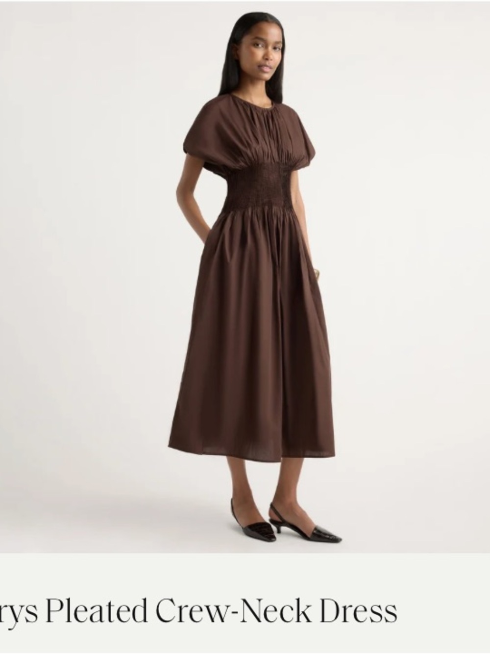 Krys pleated cre neck dress